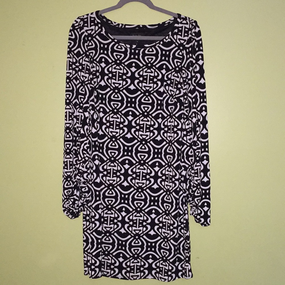 Laundry by Shelly Segal: Black, White & Gold Dress